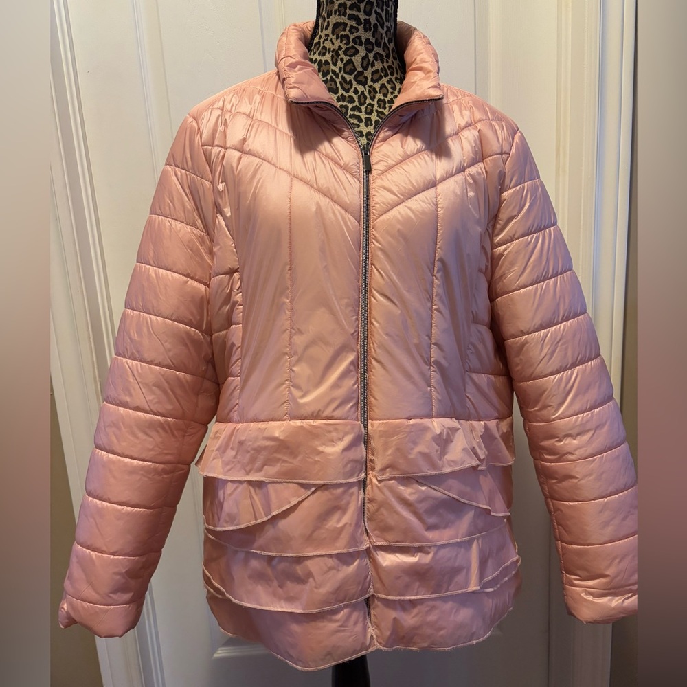 Chico's Blush Pink Puffer Jacket NWOT Sz 4